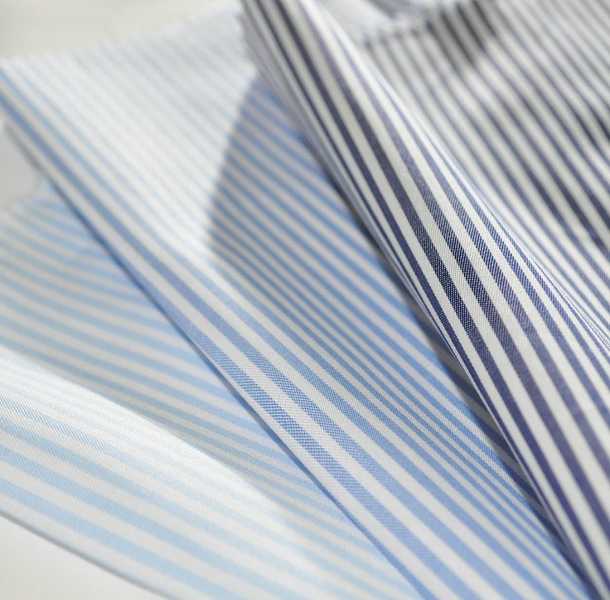 Blue striped shirting fabric from the CABALLERO collection